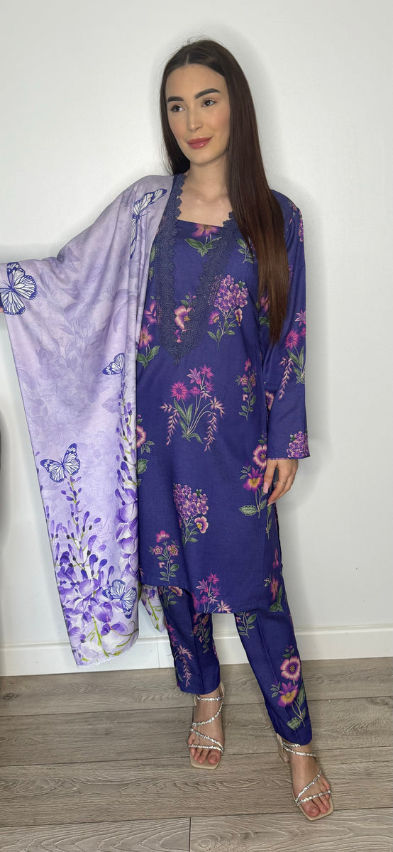 Maria B Inspired 3 Pc Suit Winter Collection - Apna Libaas Original ...